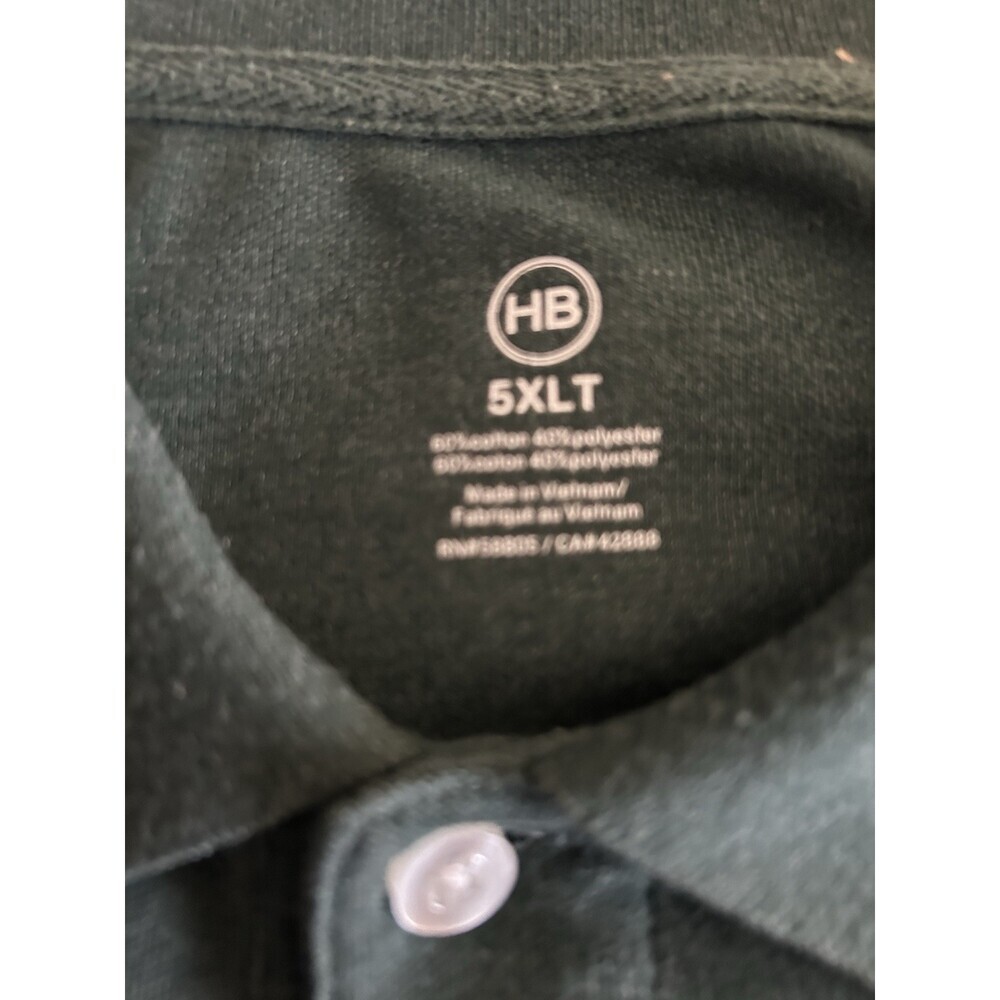 Men’s Big N Tall Sz 5X Green H &B Polo - Picture 4 of 4
